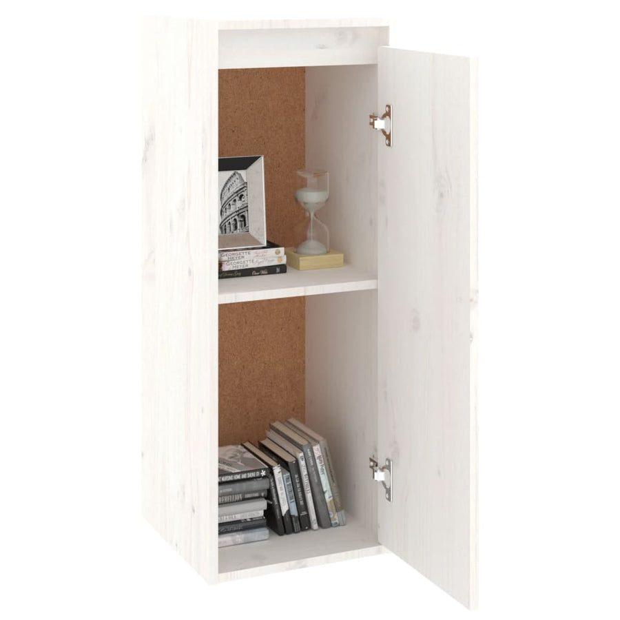 Wandkasten 30X30X80 Cm Massief Grenenhout 2 Wit