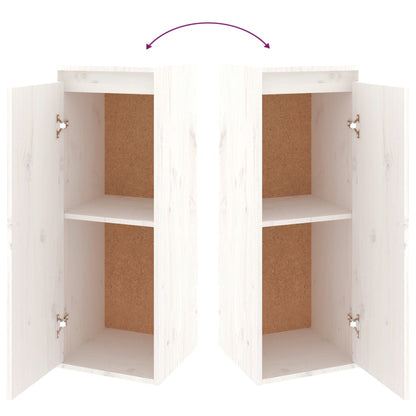 Wandkasten 30X30X80 Cm Massief Grenenhout 2 Wit