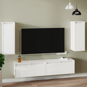 Wandkast 30x30x80 cm massief grenenhout wit (2 stuks)