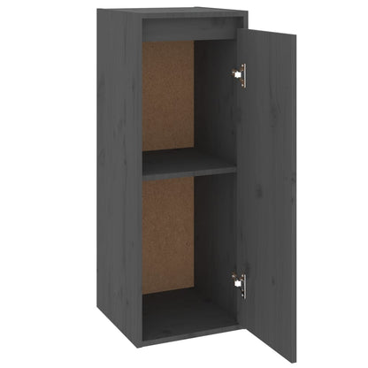 Wandkast 30X30X80 Cm Massief Grenenhout 1 Grijs