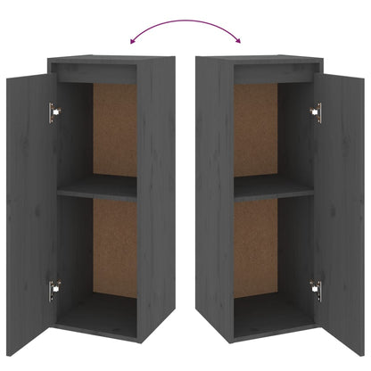 Wandkast 30X30X80 Cm Massief Grenenhout 1 Grijs