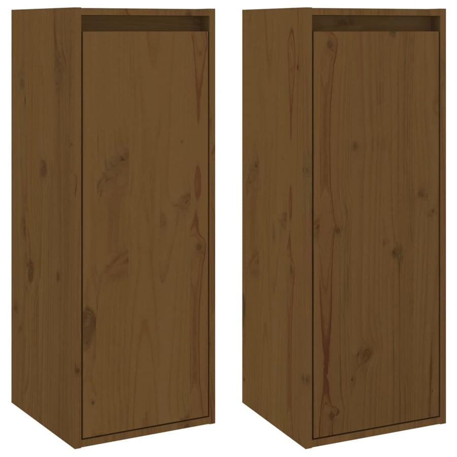 Wandkasten 30X30X80 Cm Massief Grenenhout 2 Honingbruin