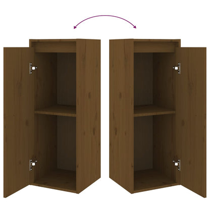 Wandkasten 30X30X80 Cm Massief Grenenhout 2 Honingbruin