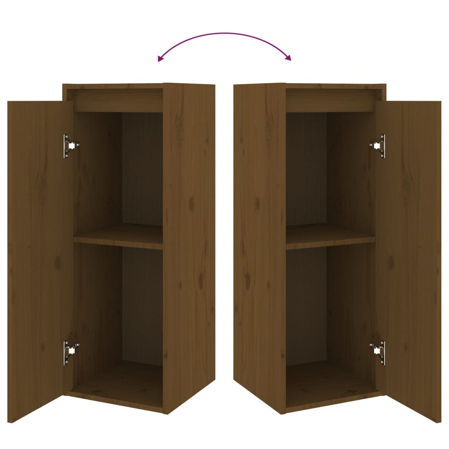 Wandkasten 30X30X80 Cm Massief Grenenhout 2 Honingbruin