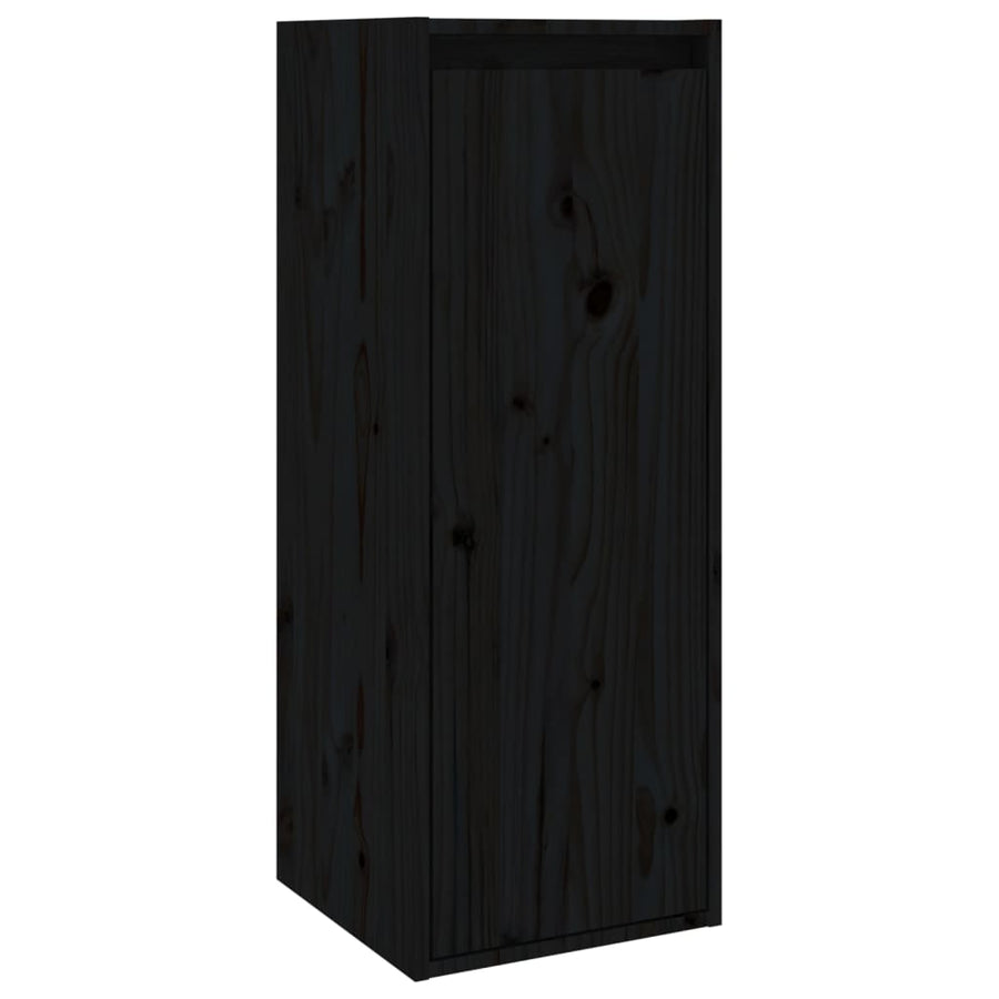 Wandkasten 30X30X80 Cm Massief Grenenhout 2 Zwart