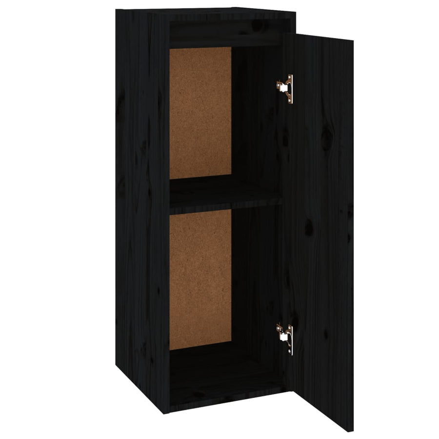Wandkasten 30X30X80 Cm Massief Grenenhout 2 Zwart