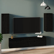 Wandkasten 2 st 30x30x80 cm massief grenenhout zwart