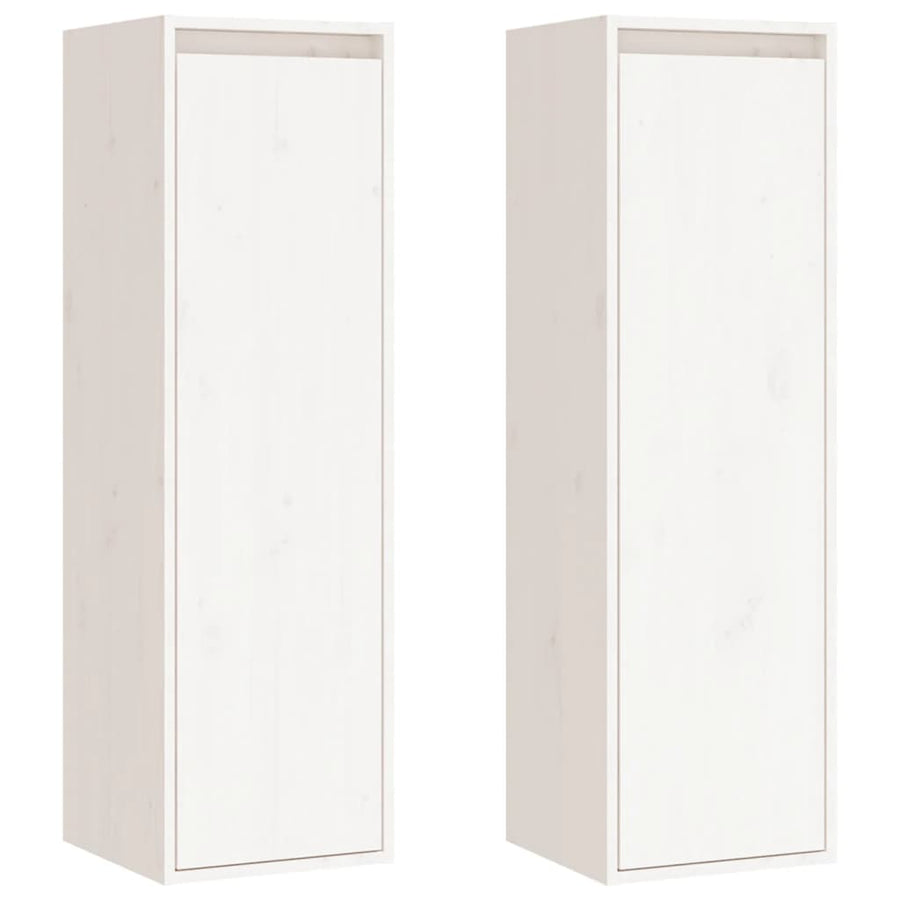 Wandkasten 30X30X100 Cm Massief Grenenhout 2 Wit