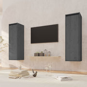 Wandkasten 2 st 30x30x100 cm massief grenenhout grijs
