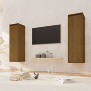 Wandkasten 2 st 30x30x100 cm massief grenenhout honingbruin