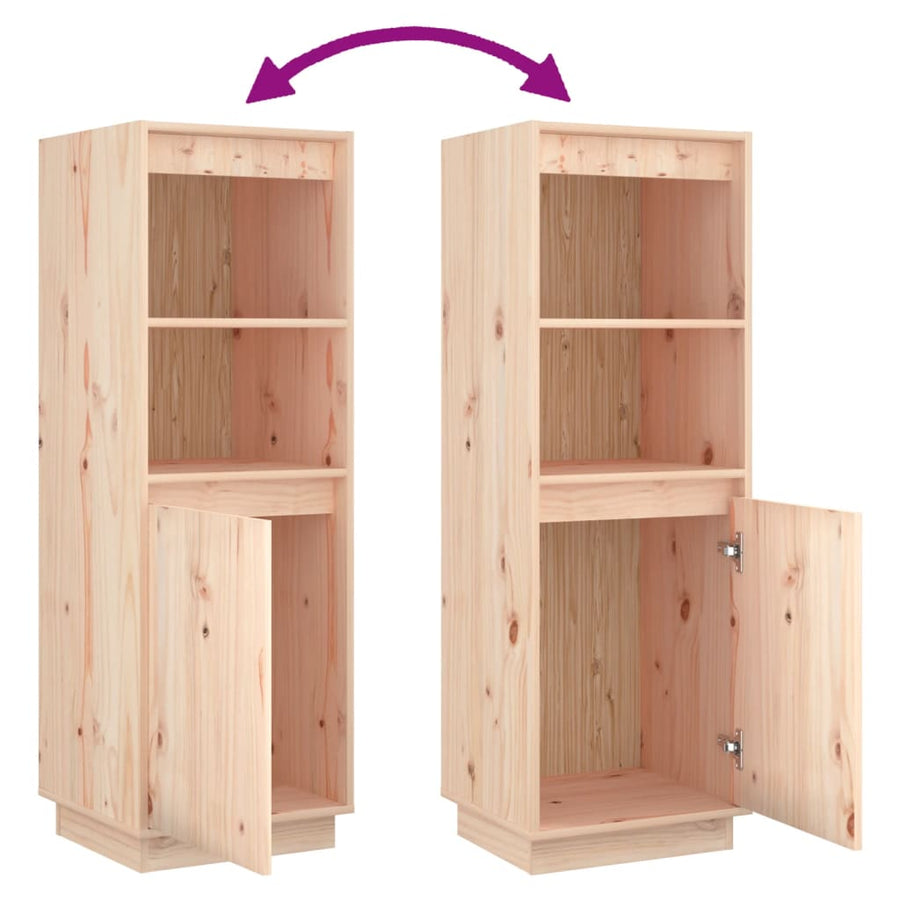 Hoge Kast 37X34X0 Cm Massief Grenenhout Naturel