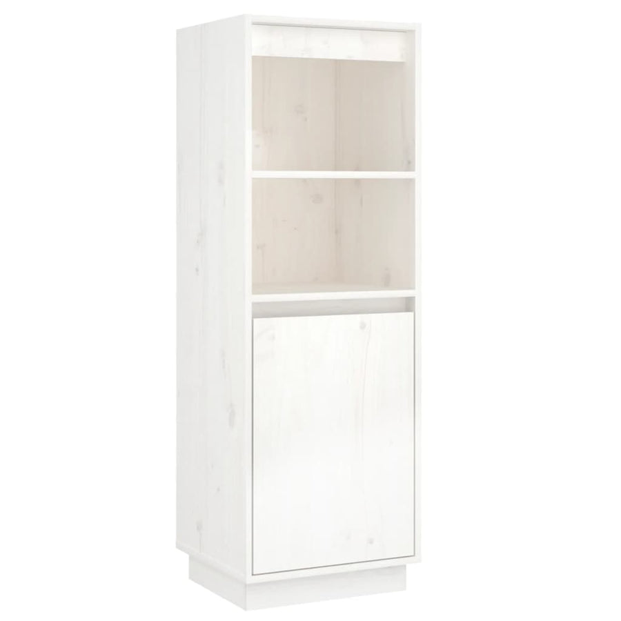 Hoge kast 37x34x110 cm massief grenenhout wit Wit
