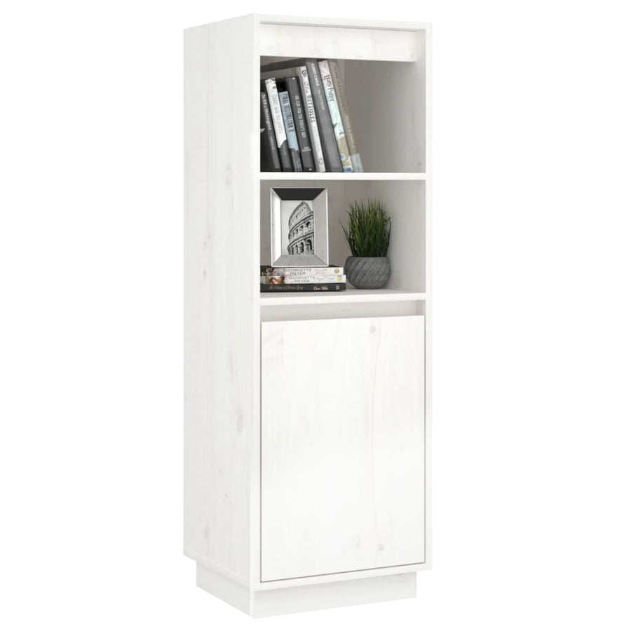 Hoge kast 37x34x110 cm massief grenenhout wit Wit