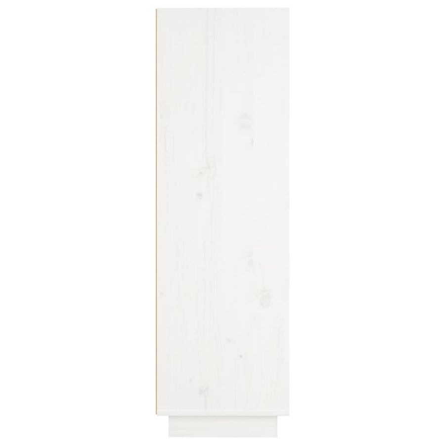 Hoge kast 37x34x110 cm massief grenenhout wit Wit