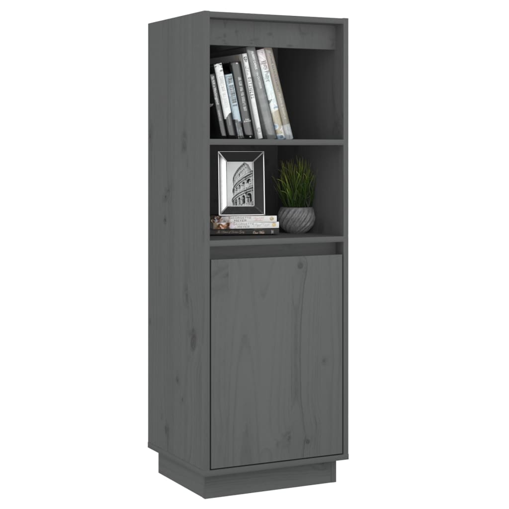 Hoge Kast 37X34X0 Cm Massief Grenenhout Grijs