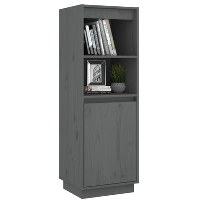 Hoge Kast 37X34X0 Cm Massief Grenenhout Grijs