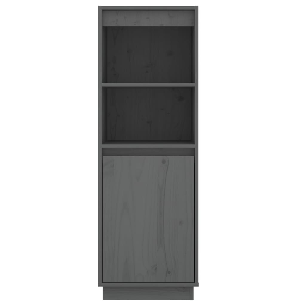 Hoge Kast 37X34X0 Cm Massief Grenenhout Grijs