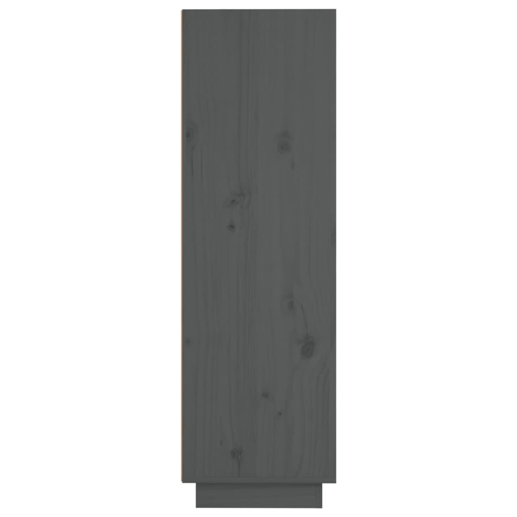 Hoge Kast 37X34X0 Cm Massief Grenenhout Grijs