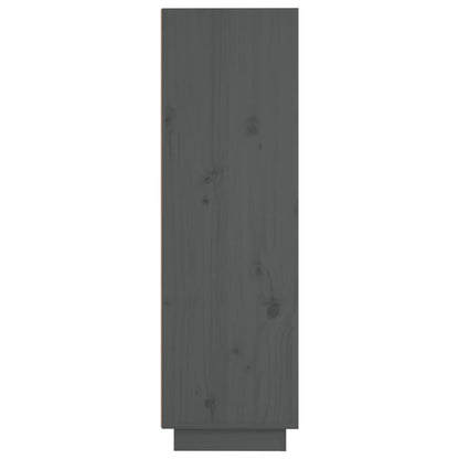 Hoge Kast 37X34X0 Cm Massief Grenenhout Grijs