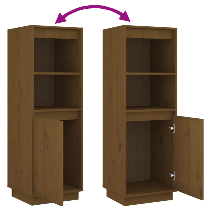 Hoge kast 37x34x110 cm massief grenenhout honingbruin Honingbruin