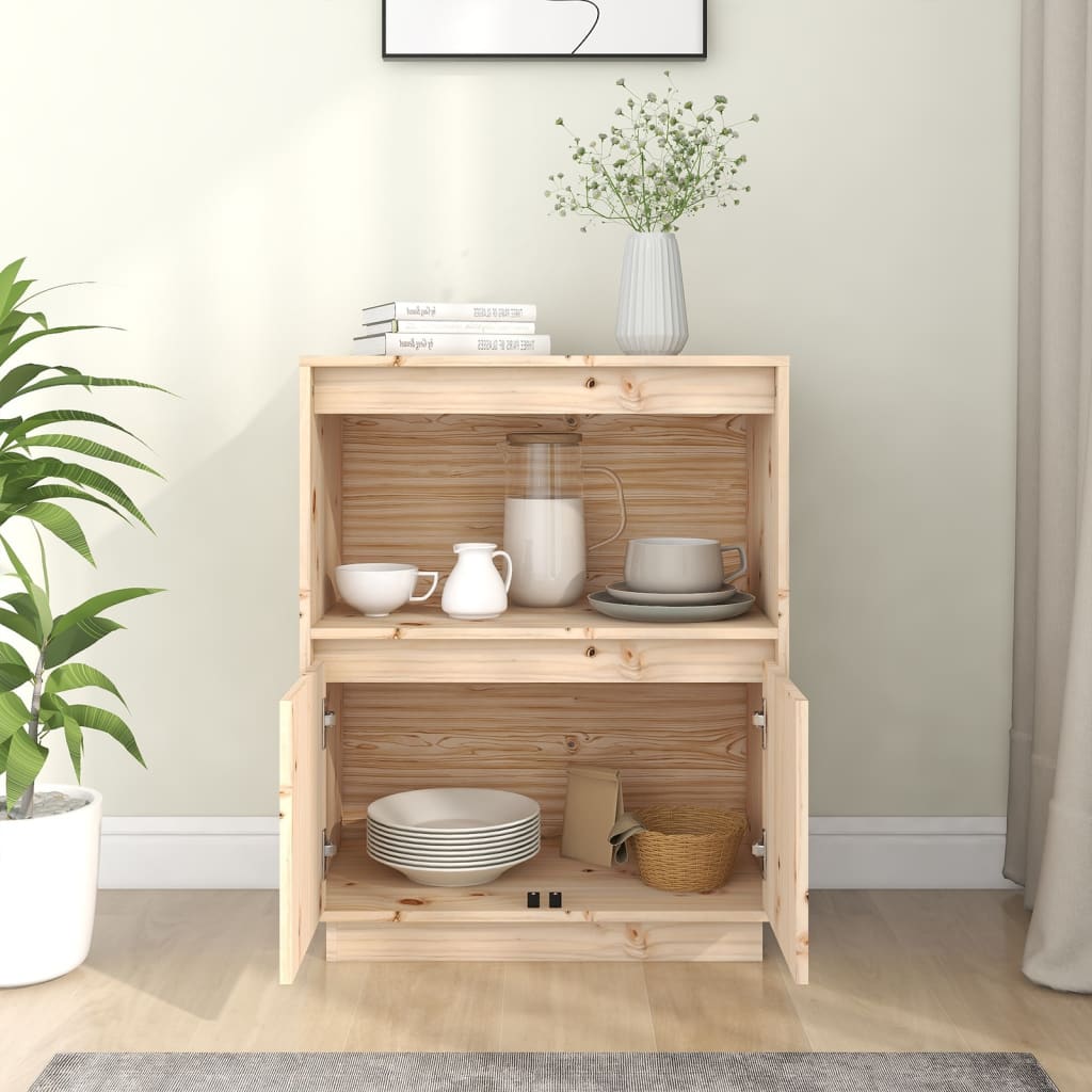 Dressoir 60X34X75 Cm Massief Grenenhout Naturel