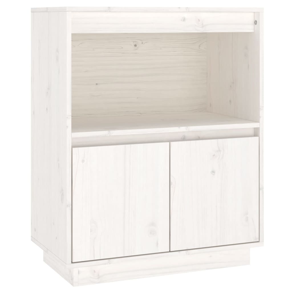 Dressoir 60X34X75 Cm Massief Grenenhout Wit