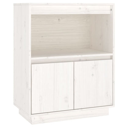 Dressoir 60X34X75 Cm Massief Grenenhout Wit