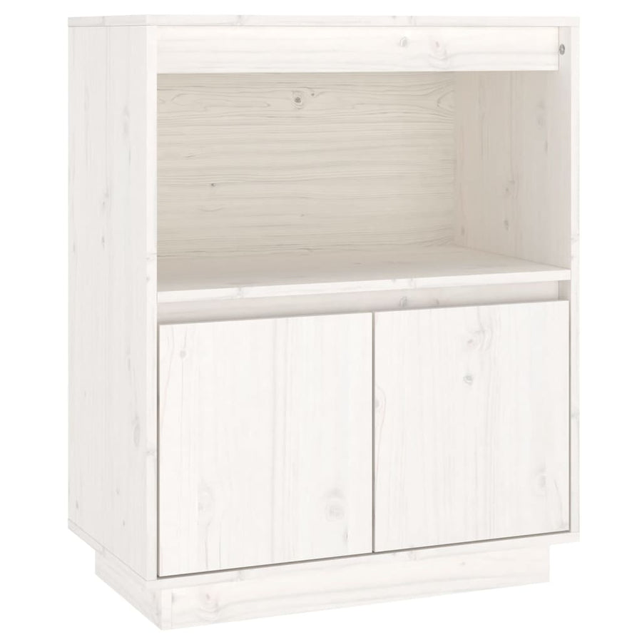 Dressoir 60X34X75 Cm Massief Grenenhout Wit