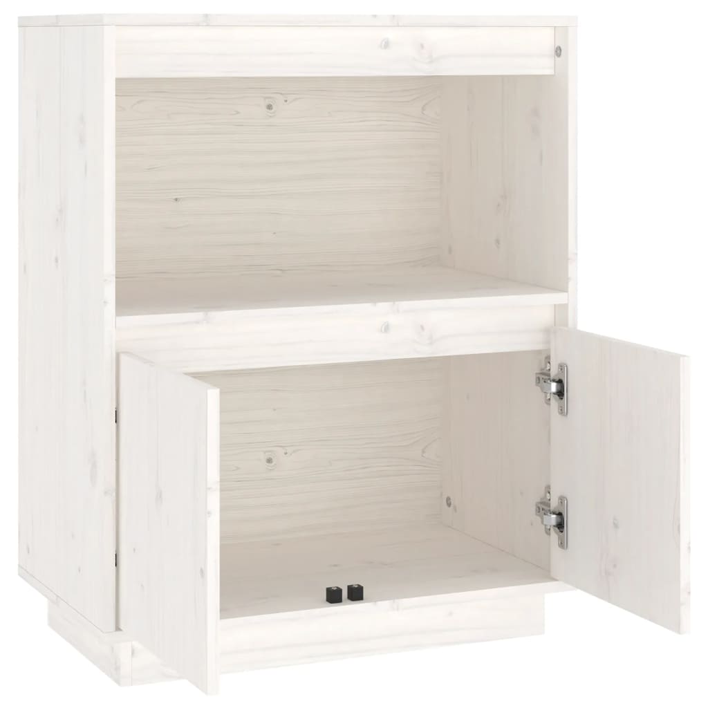Dressoir 60X34X75 Cm Massief Grenenhout Wit