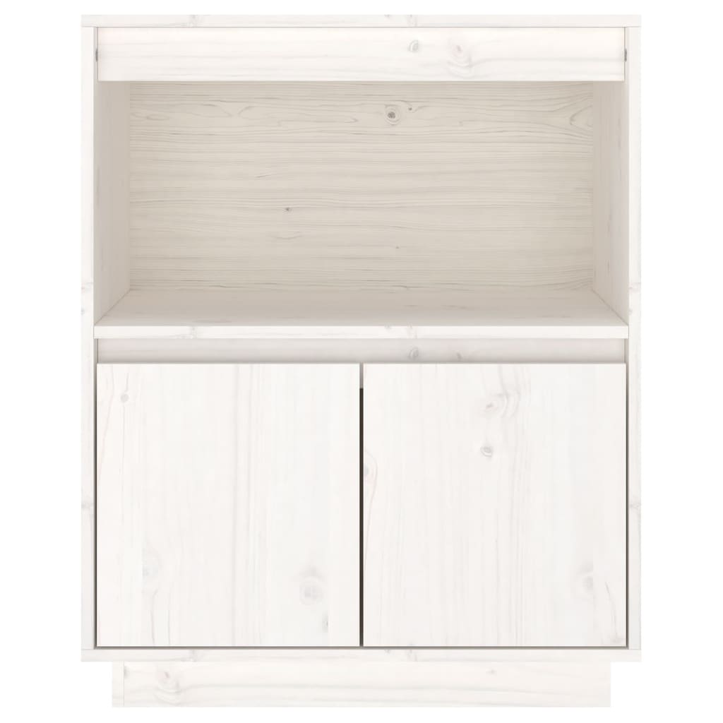 Dressoir 60X34X75 Cm Massief Grenenhout Wit