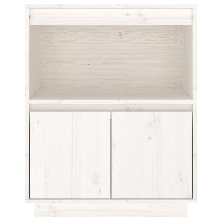 Dressoir 60X34X75 Cm Massief Grenenhout Wit