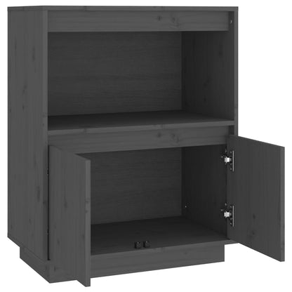Dressoir 60X34X75 Cm Massief Grenenhout Grijs