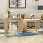 2-Piece Coffee Table Set Solid Pine Wood Natural