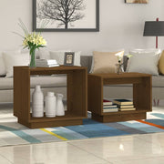 Salontafelset massief grenenhout 50x40x47 cm honingbruin