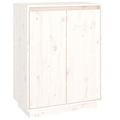 Schoenenkast 60X35X80 Cm Massief Grenenhout Wit