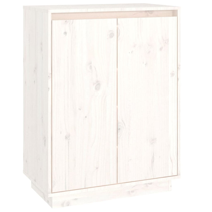Schoenenkast 60X35X80 Cm Massief Grenenhout Wit