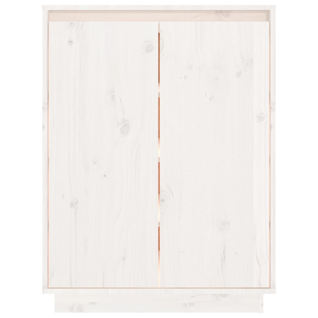 Schoenenkast 60X35X80 Cm Massief Grenenhout Wit