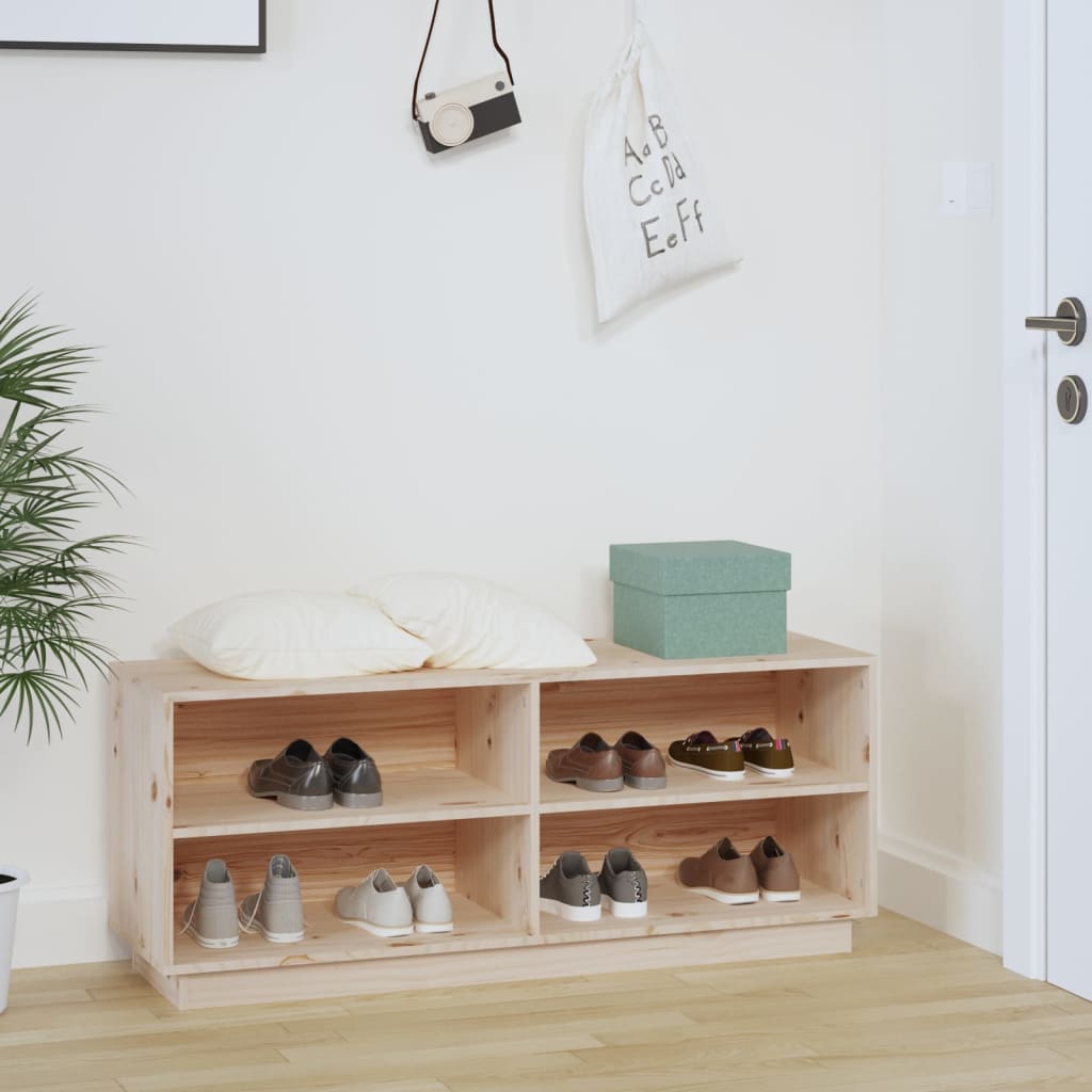 Schoenenkast 110X34X45 Cm Massief Grenenhout Naturel