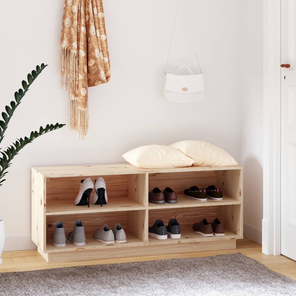 Schoenenkast 110X34X45 Cm Massief Grenenhout Naturel