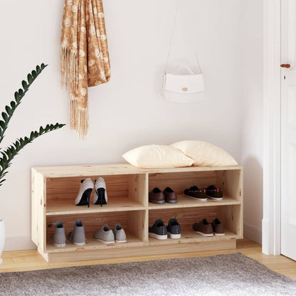 Schoenenkast 110X34X45 Cm Massief Grenenhout Naturel