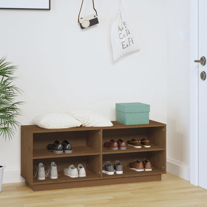 Schoenenkast 0X34X45 Cm Massief Grenenhout Honingbruin