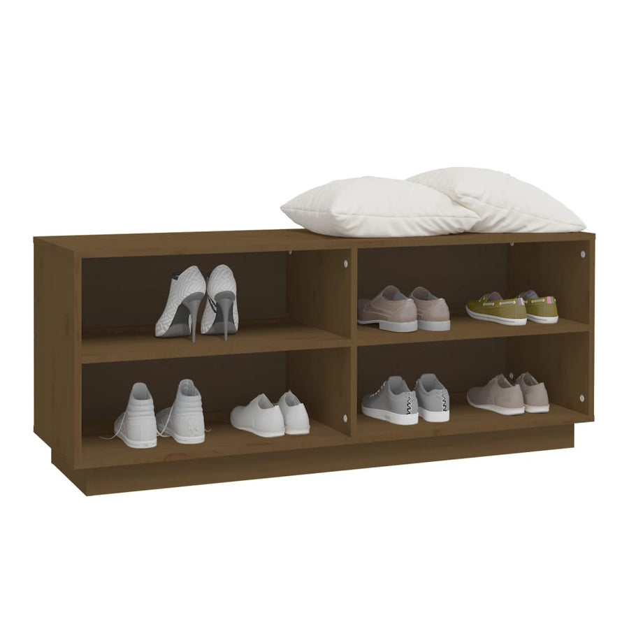 Schoenenkast 0X34X45 Cm Massief Grenenhout Honingbruin