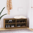 Shoe cabinet 110x34x45 cm solid pine honey brown