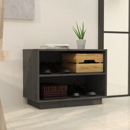 Schoenenkast 60X34X45 Cm Massief Grenenhout Grijs