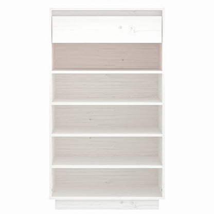 Schoenenkast 60x34x105 cm massief grenenhout wit