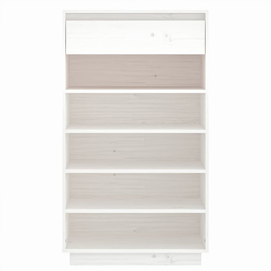 Schoenenkast 60x34x105 cm massief grenenhout wit