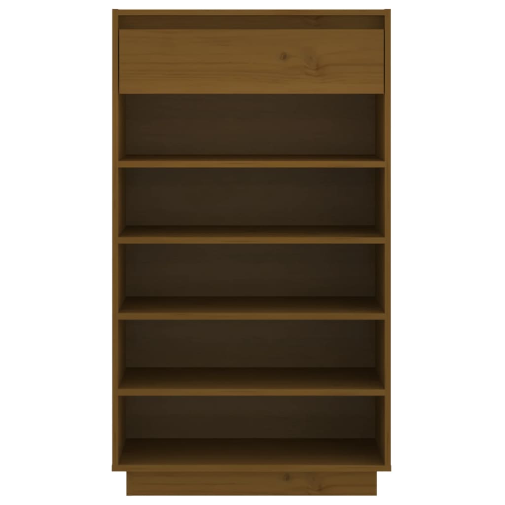 Schoenenkast 60X34X05 Cm Massief Grenenhout Honingbruin
