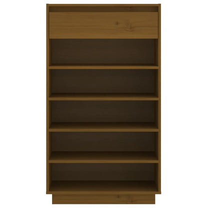 Schoenenkast 60X34X05 Cm Massief Grenenhout Honingbruin