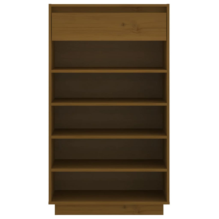 Schoenenkast 60X34X05 Cm Massief Grenenhout Honingbruin