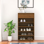 Shoe cabinet 60x34x105 cm solid pine honey brown